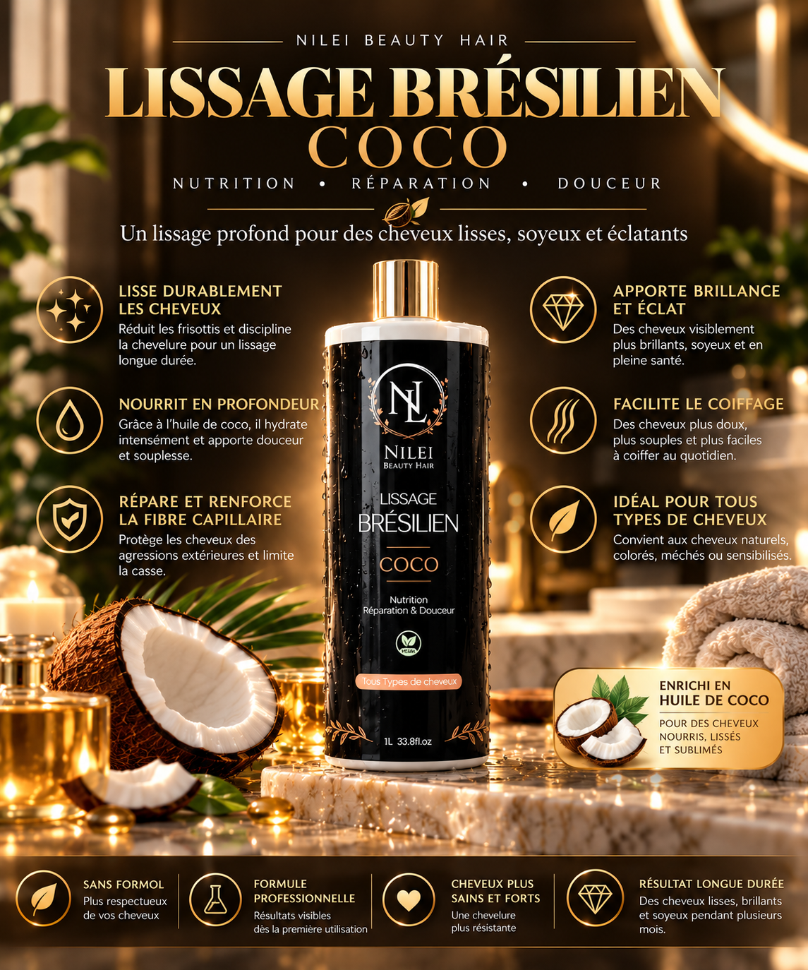 Duo Lissage NILEI – Tanin Avocat + Brésilien Coco